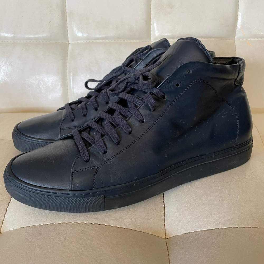 Mens blue European size 43 Svensson classic high leather sneakers